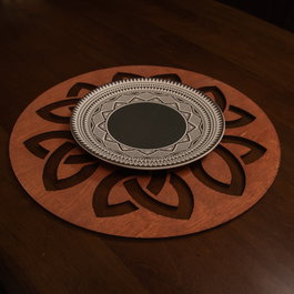Hermia Lugh - Rose Juego de Salvamanteles de Madera de 4 Piezas Rosa
